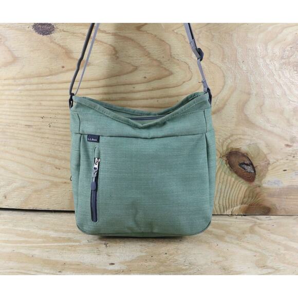 LL Bean Crossbody Womens Green Wayside II Shoulder Zip Around Bag - Picture 2 of 9